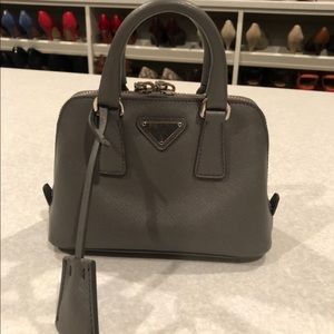 Mini Prada Gray Satchel Crossbody